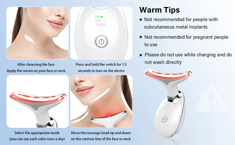 Neck and Facial skin tightening wand